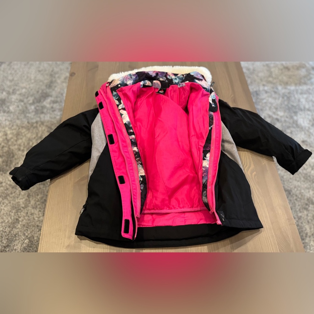 Gerry Pink and Black Coat with Zip In Jacket